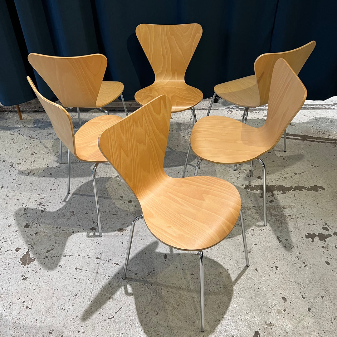 Arne Jacobsen-style Birch Ply Side Chairs (Natural Matte Finish)