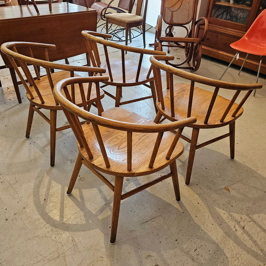 (4) Thonet Oak Windsor Dining Chairs