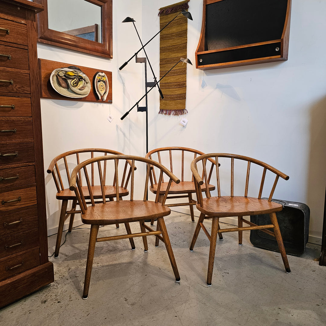 (4) Thonet Oak Windsor Dining Chairs