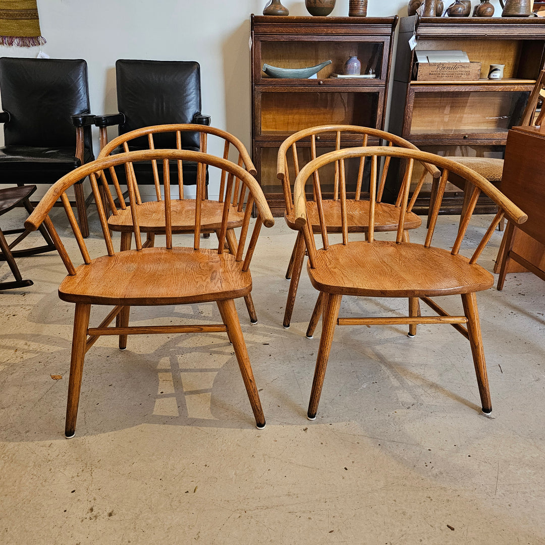 (4) Thonet Oak Windsor Dining Chairs