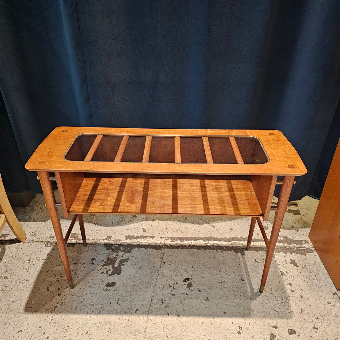 MCM Glass Top Display Console Table