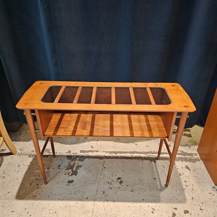 MCM Glass Top Display Console Table