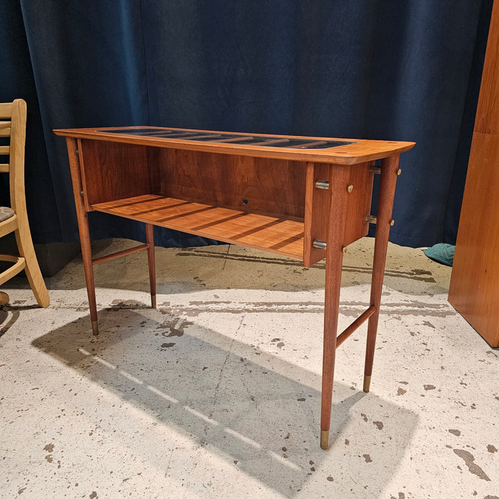 MCM Glass Top Display Console Table