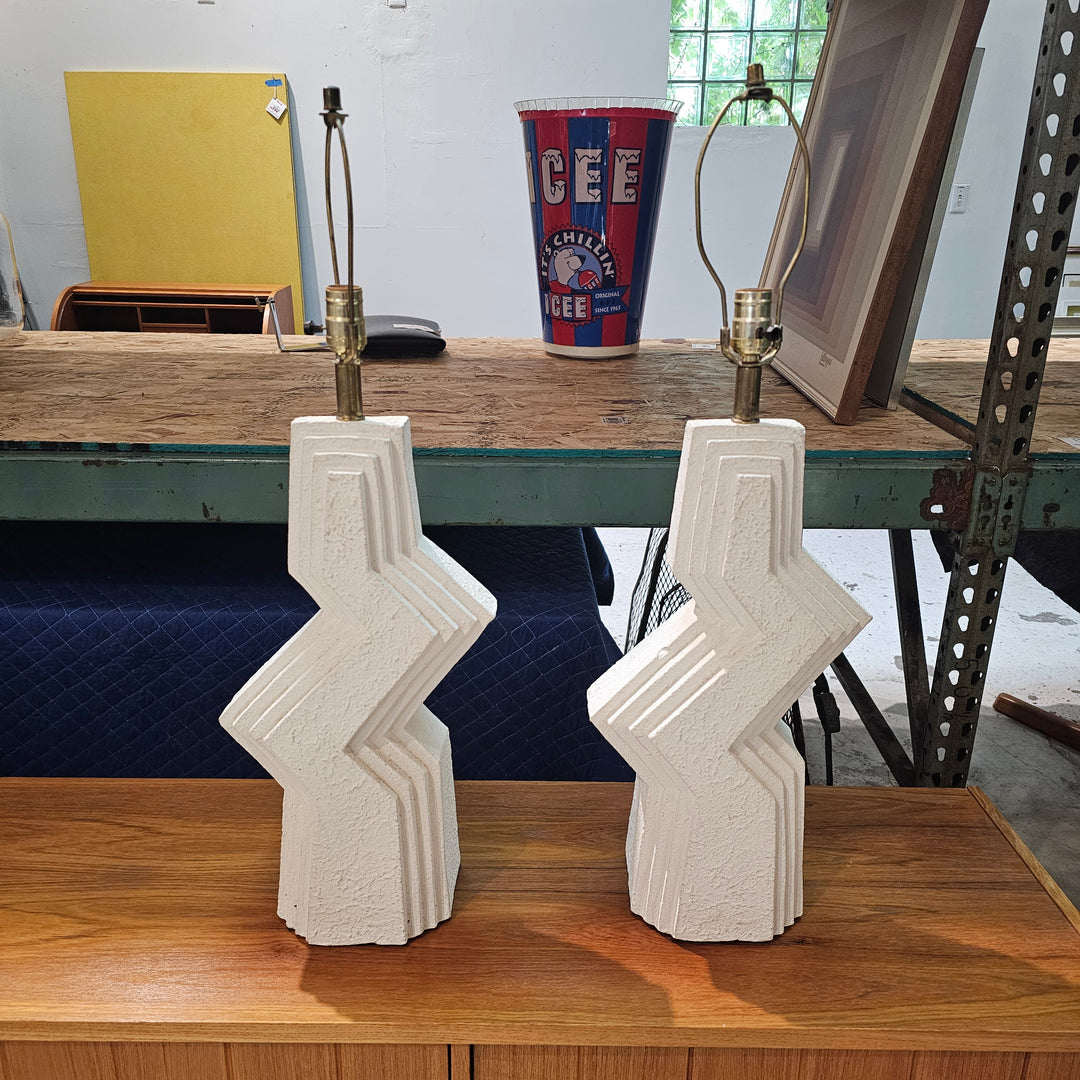Pair of Post Modern Zig Zag Lamps