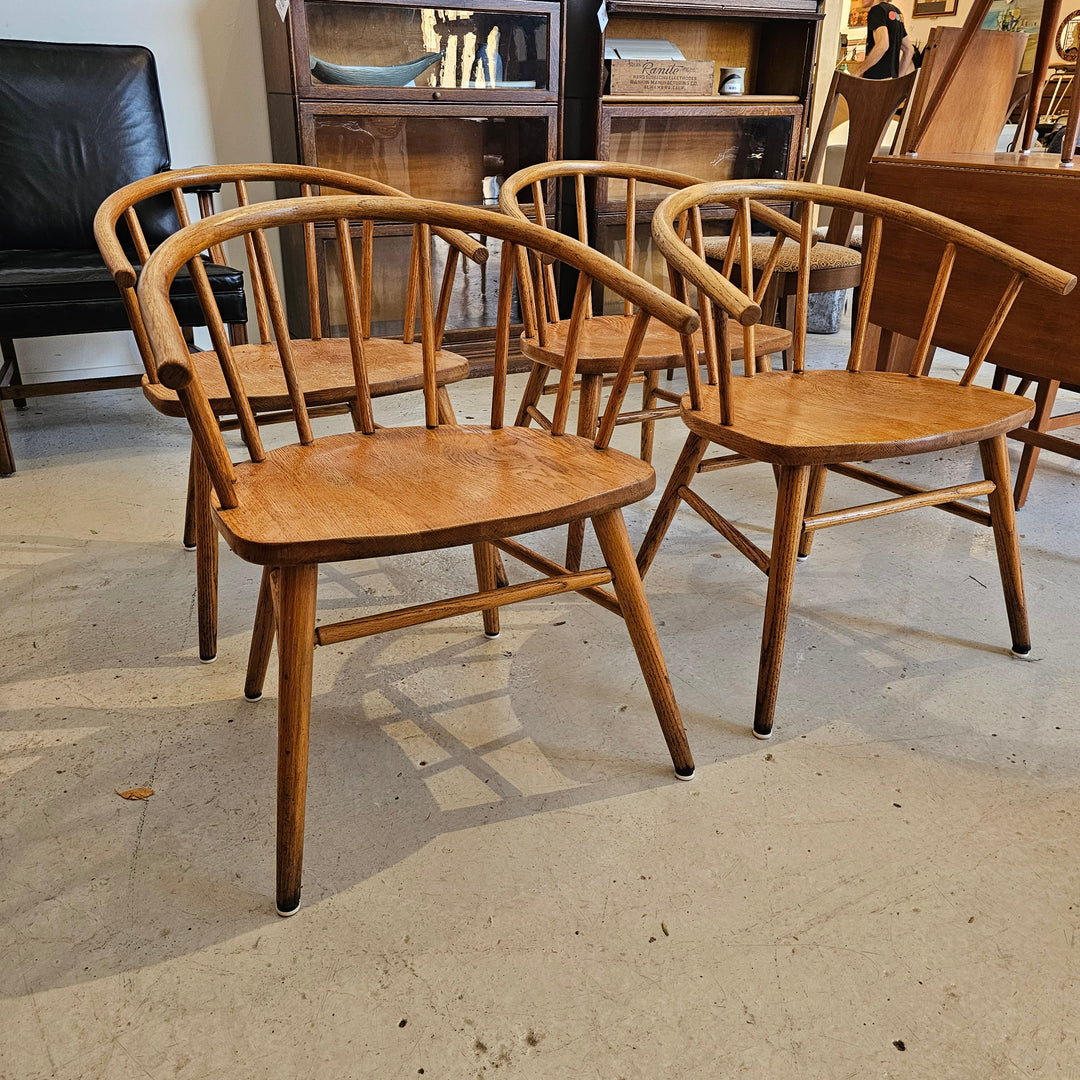 (4) Thonet Oak Windsor Dining Chairs