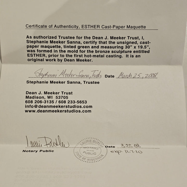 Dean Meeker -'Esther' Cast-Paper Maquette (Mache)
